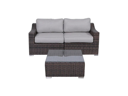 Outdoor Wicker Conversation Set With Cushions, All Weather