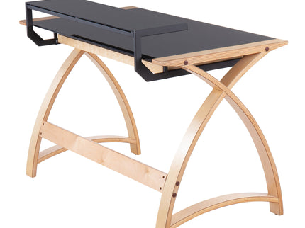 Bentley - Mid-Century Modern Office Desk - Natural / Black