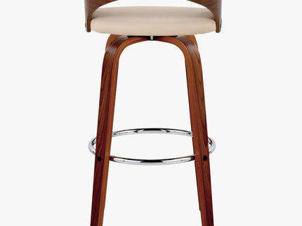 Grotto - Contemporary Fixed Height Barstool With Swivel With Round Footrest (Set of 2)
