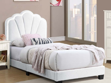 Bed With Floral Design Headboard And Built In LED Lighting