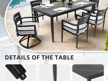 Modern Outdoor Patio Dining Set With Table And Chairs With Sunbrella Cushions