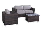 Dark Brown / 3 Pc. 2 Seater Sofa, Chair, Table