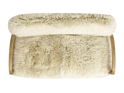 Enchante - Sheepskin Accent Loveseat - Taupe / Natural