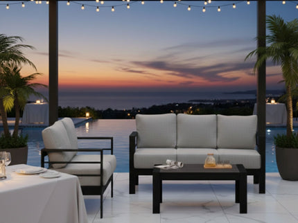 Outdoor Patio Set, All-Weather With Thick Cushions