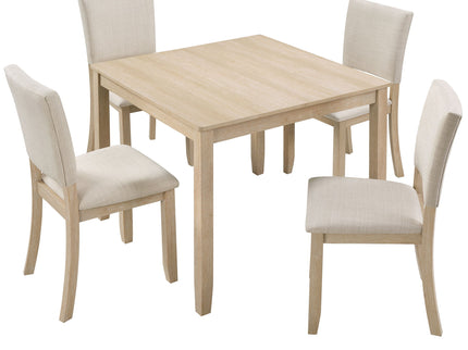 Modern 4 Person Dining Table Set With 4 Chairs