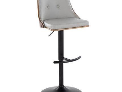 Gianna - Mid Century Modern Adjustable Barstool, Swivel With Rounded T Footrest (Set of 2)