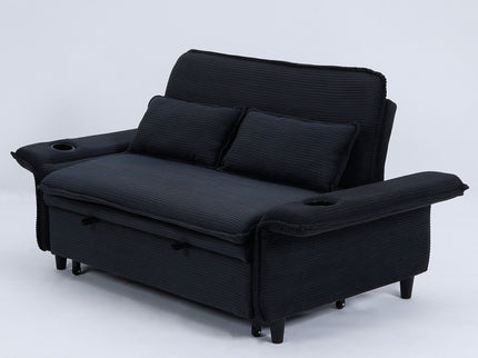 Modern Fabric Multi-Functional Sofa Bed With Adjustable Armrests And Backrests