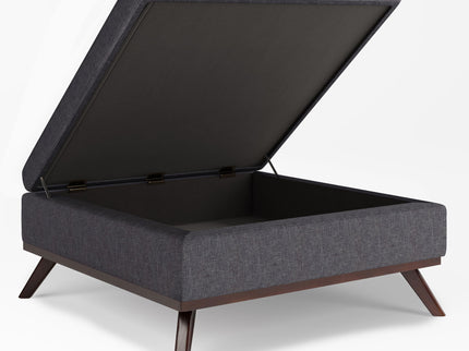 Owen - Square Coffee Table Storage Ottoman - Slate Gray