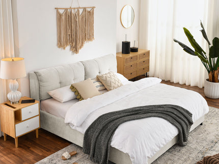 Storage Upholstered Hydraulic Platform Bed With Integrated Headboard