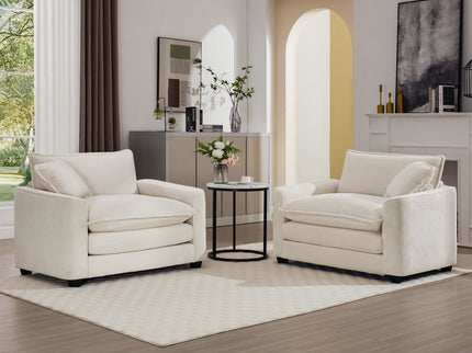 Modern Classic Fabric Single Chair Deep Seat Sofa With Pillow