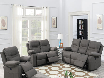 Modern Contemporary Power Reclining Sofa With USB Port