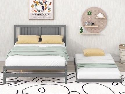 Platform Bed With Adjustable Trundle