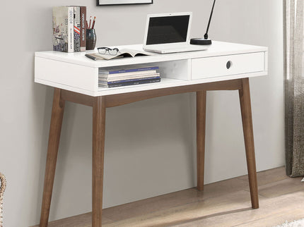 1 Drawer Writing Desk, Compact Size For Home Office - White