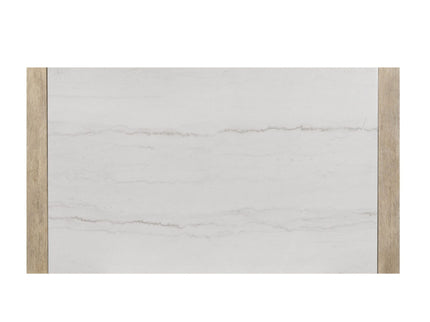 Vanilla - Real Marble Dining Table And Chair Set With Upholstery - Beige / Natural