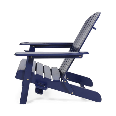 Zenithia - Outdoor Foldable Adirondack Chair With 2 Cup Holders