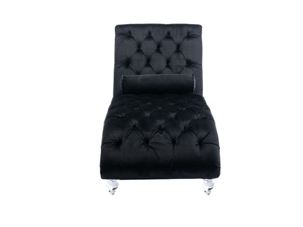 Chaise Lounge Indoor, Button Tufted Upholstered Chaise Lounge Chair With Pillow