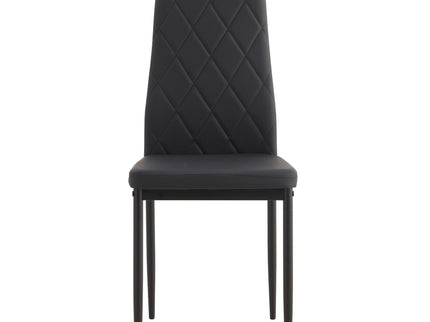 Modern 5 Piece Dining Table Set With Glass Top And Chairs - Black