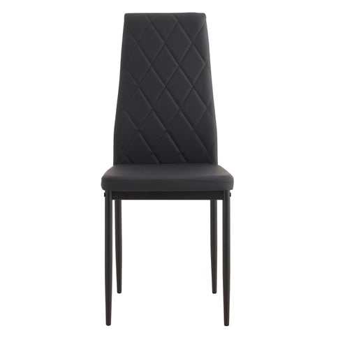 Modern 5 Piece Dining Table Set With Glass Top And Chairs - Black