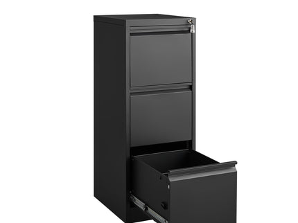 Durable Metal 3 Drawer File Cabinet With Lock For Office Storage
