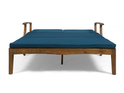 Etherealize - Outdoor Adjustable Double Chaise Lounge With Water Resistant Cushions