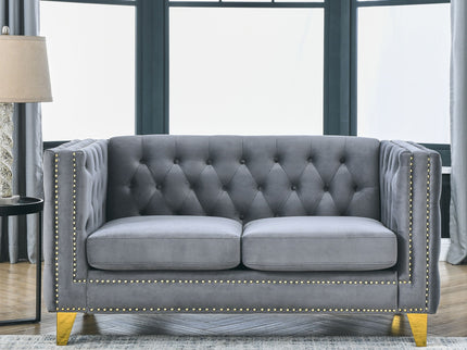 Modern Sofa With Button Tufting, Upholstered Couch For Living Room