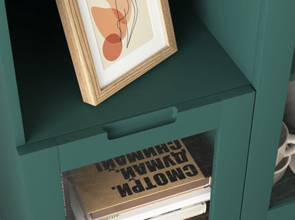 Modern Cabinet With Glass Doors And Drawer
