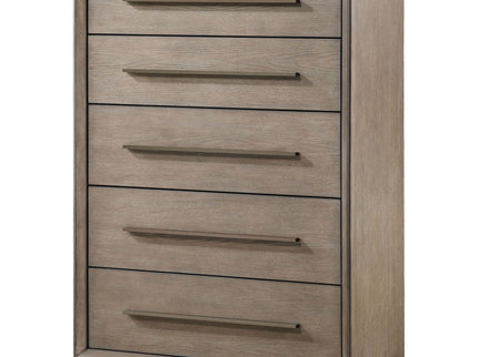 Prescott - 5 Drawer Bedroom Chest With Mitered Trim - Taupe