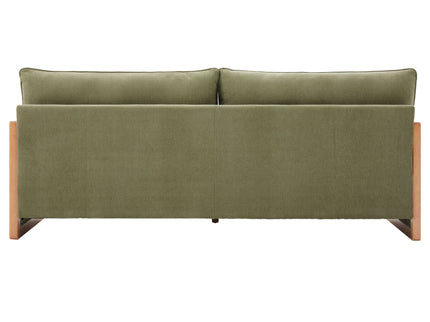 Modern 3 Seater Sofa With Wood Armrests