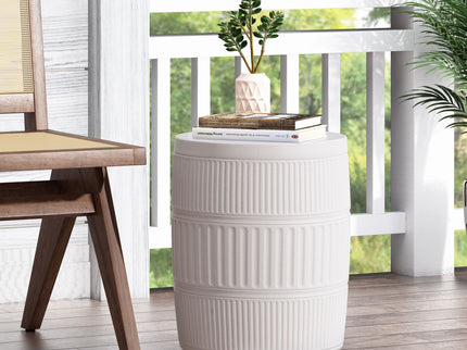 Outdoor Patio End Table - Antique White