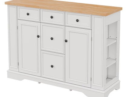 Sideboard Buffet Cabinet With 5 Drawers, 2 Cabinets, Adjustable Shelves