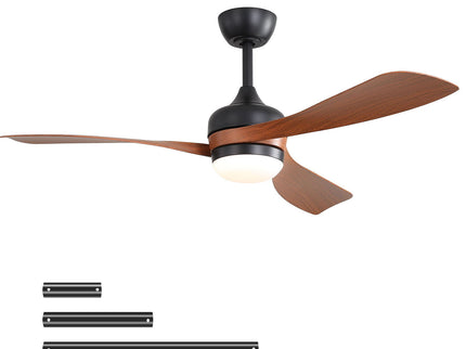 Ceiling Fan With 3 Blades, Remote Control, Reversible DC Motor, Noiseless Operation, 3 Downrods