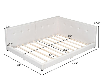 Modern Upholstered Platform Bed With USB Ports And LED Belt
