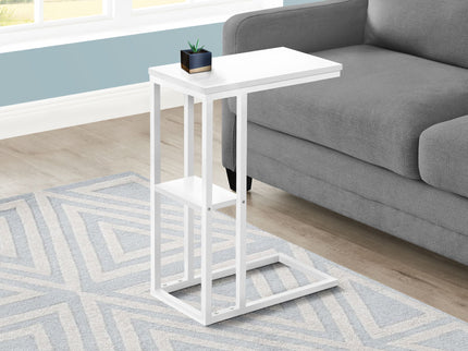 Accent Table, C - Shaped, Marble Look Contemporary & Modern Convenient Design