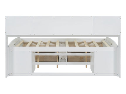 Daybed With 2 Bedside Cabinets, Upper Shelves And 4 Drawers