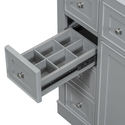 Modern Bathroom Vanity Base Only With 1 Cabinet And 6 Drawers