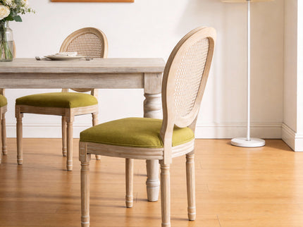 French Country Dining Chairs & Round Back (Set of 2)