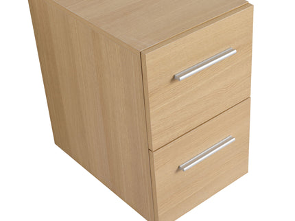 Floating Bathroom Vanity Drawer Base, Wall Mounted Storage With 2 Drawers - Light Oak