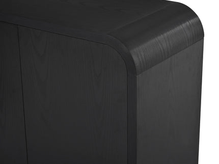 Curved Edge TV Stand With Large Cabinets