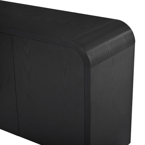 Curved Edge TV Stand With Large Cabinets