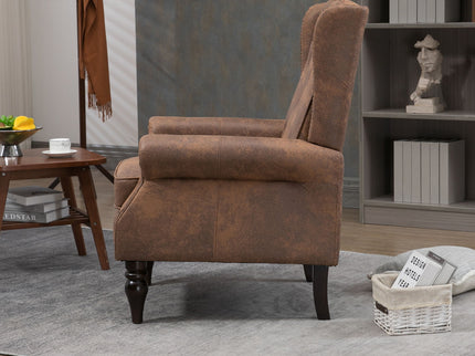 Modern Accent Armchair With Sturdy Wood Legs