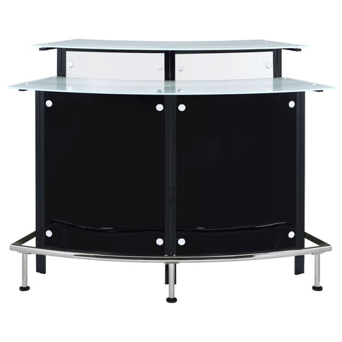 Keystone - Home Bar With Stemware & Wine Storage - Black
