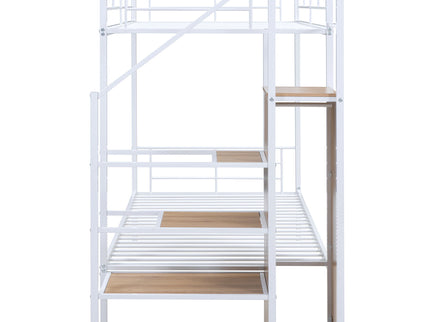 Bunk Bed With Lateral Storage Ladder And Wardrobe