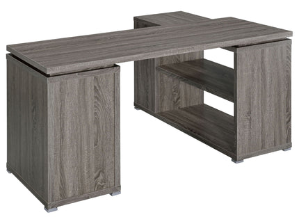 Tona - L-Shape Computer Desk With 3 Drawers And 5 Shelves