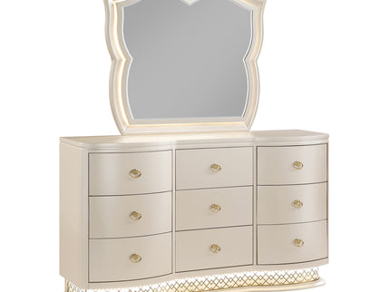 Flora - Framed Mirror With LED Lighting (Dresser Not Included) - Champagne