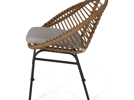 Cordella - Outdoor Woven Wicker Chairs With Cushions, (Set of 2)