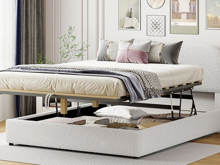 Upholstered Platform Bed With Hydraulic Storage System