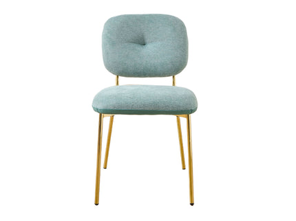 Modern Dining Chairs (Set of 2) Upholstered Accent Chairs With Metal Legs Space Saving Contemporary Seating - Green