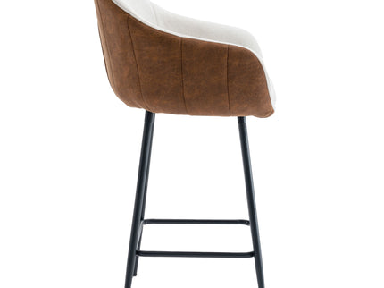Modern Style Counter Height Bar Stools, With Comfortable Upholstery, Durable Metal Legs Ensure Stability - Brown