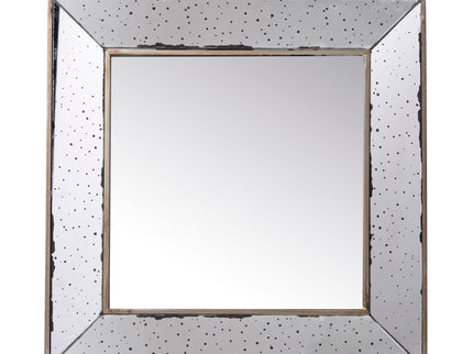 Distressed Accent Mirror, Traditional Style Framed Wall Mirror For Living Room