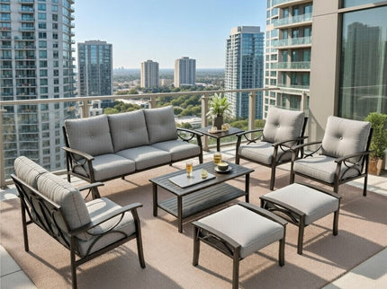 Patio Furniture Set With Coffee Table And Cushions For Backyard